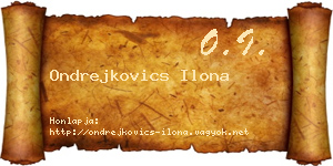 Ondrejkovics Ilona névjegykártya